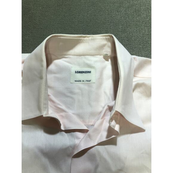 Lorenzini Mens Shirt 15/41 Cotton Pink Long Sleeve Button French Cuff - Picture 2 of 7